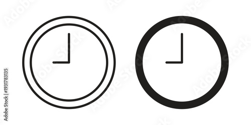 Clock icon set. Linear style. Vector icons