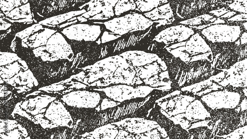 Cracked dry soil texture with deep fissures and rugged surface in arid environment pattern