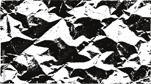 Black and white grunge crumpled paper texture abstract distressed background with rough torn effect