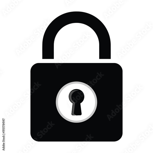 A sleek modern padlock with a smooth metallic finish and minimalist keyhole design symbolizes security and protection in a clean monochrome aesthetic