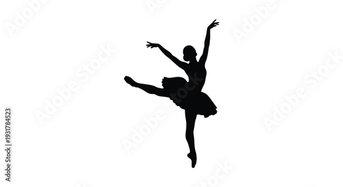 A graceful dancer is captured mid leap exhibiting dynamic movement and elegant form in a striking silhouette high quality professional detailed modern