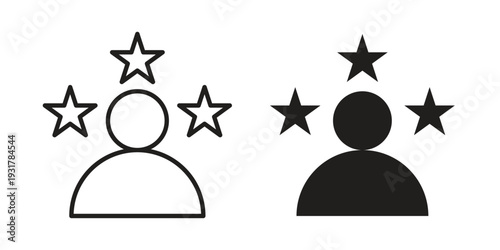 Customer satisfaction icon set. Linear style. Vector icons