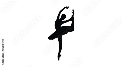 A graceful dancer is captured in a dynamic pose showcasing artistry and movement presented as a silhouette high quality professional detailed