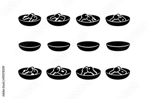 Generation entryway home holder icon silhouette image smooth vector shape simple bowl