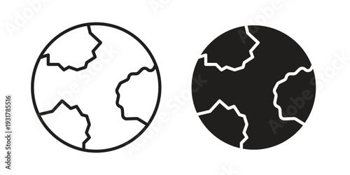 Earth icon set. Linear style. Vector icons