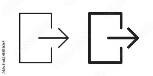 Exit icon set. Linear style. Vector icons