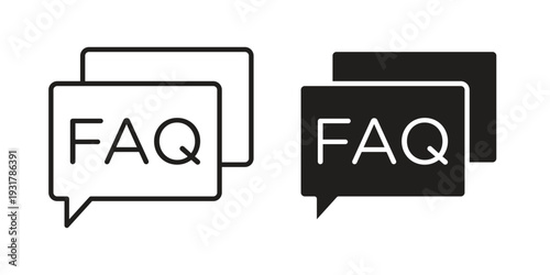 FAQ icon set. Linear style. Vector icons
