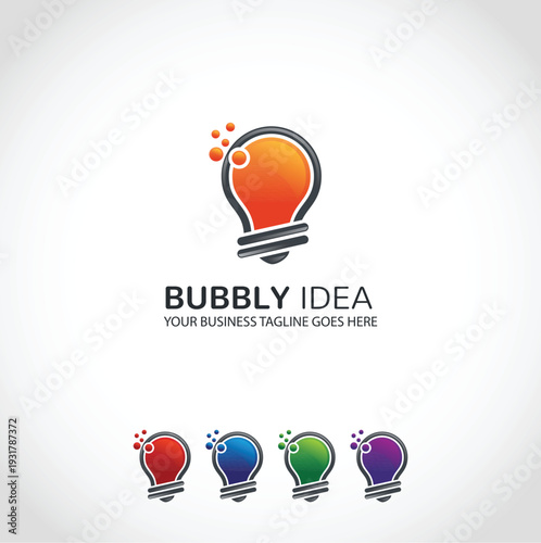 Bubbly Idea Lightbulb Logo