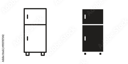 Fridge icon set. Linear style. Vector icons