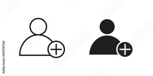 Follower icon set. Linear style. Vector icons