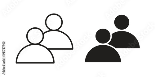 Friends icon set. Linear style. Vector icons