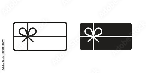 Gift card icon set. Linear style. Vector icons