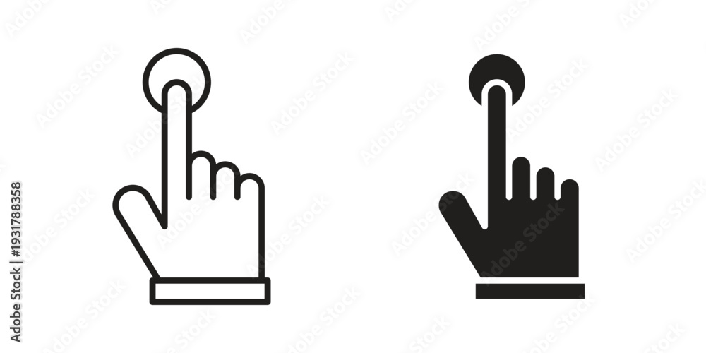 Obraz premium Hand click icon set. Linear style. Vector icons