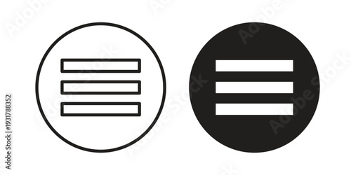 Hamburger menu icon set. Linear style. Vector icons