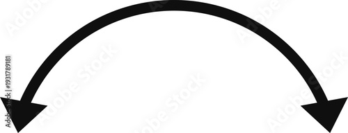 Curved double headed arrow icon in modern style