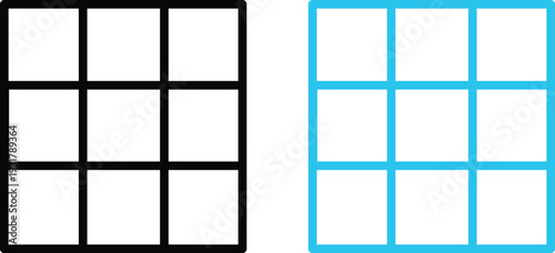 Grid lines in black and blue for structure and design pattern