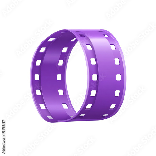 Purple film strip icon for media or video transparent background