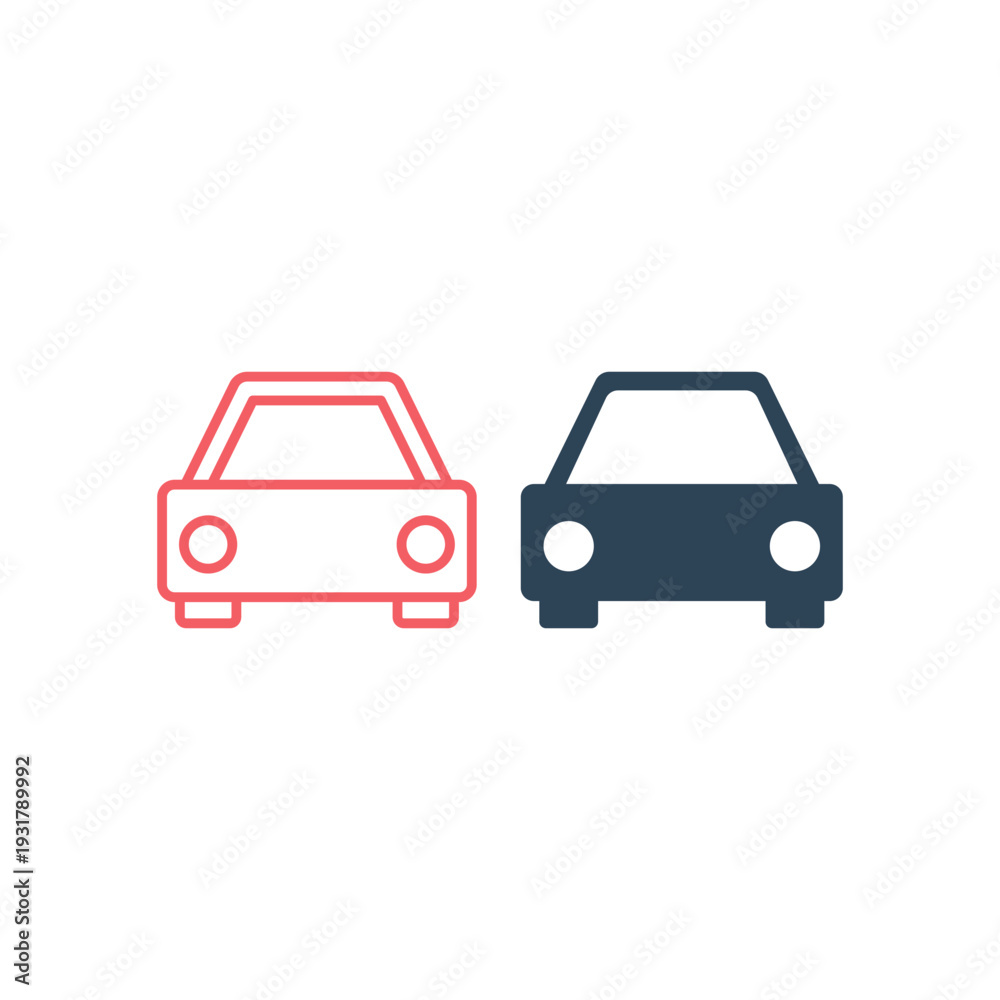 Naklejka premium Car icons set simple sign symbol. Auto, view, sport, race, transport concept. Vector illustration isolated.