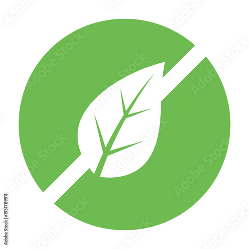 Stylish green leaf symbol with clean minimalist design for eco branding