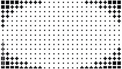 Dithered Geometric Pattern with Crosses and Squares