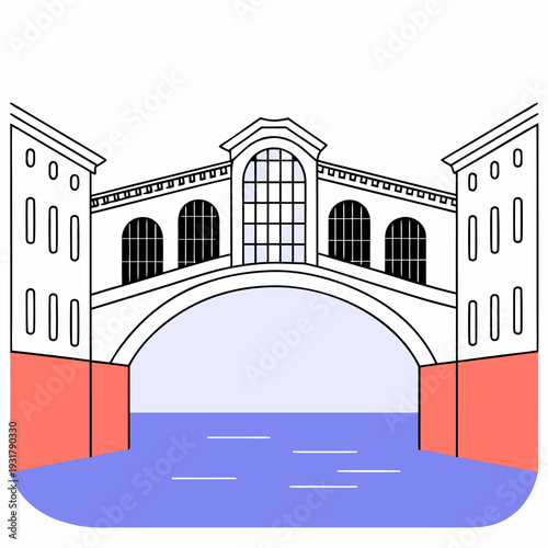 image of the Bridge of Sighs over a tranquil river  