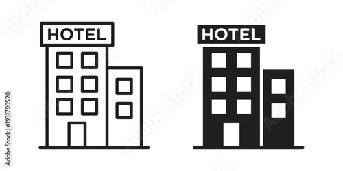 hotel icon set. Linear style. Vector icons