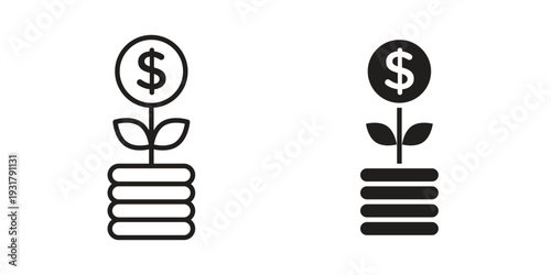 Investment icon set. Linear style. Vector icons