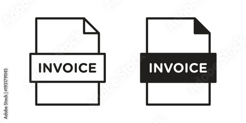 Invoice icon set. Linear style. Vector icons