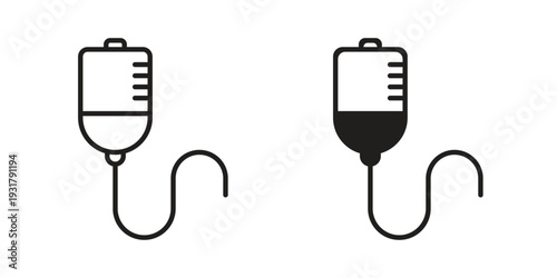 IV bag icon set. Linear style. Vector icons