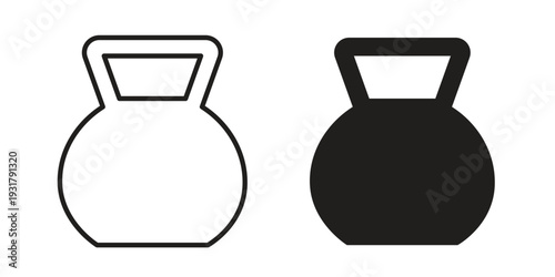 Kettlebell icon set. Linear style. Vector icons