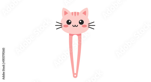 Cute pink cat-shaped hair clip, perfect accessory for girls and women