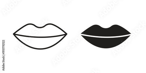 Lips icon set. Linear style. Vector icons