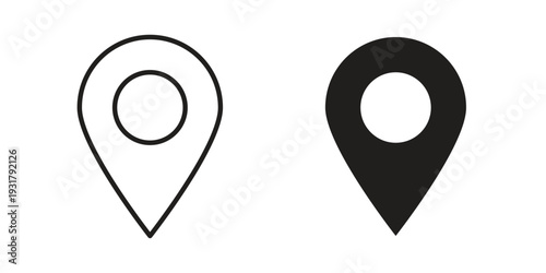 Location icon set. Linear style. Vector icons
