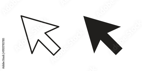 Mouse pointer icon set. Linear style. Vector icons