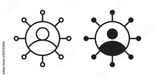 Network icon set. Linear style. Vector icons