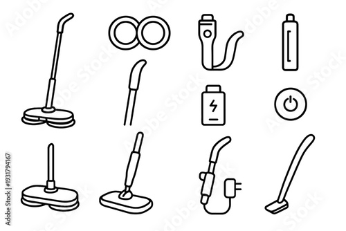 Cleaning mounts cleaner mop pad floor base vector cordless icon power