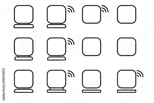 Build icon accessory fridge smart flat rounded magnet magnetic device modern vector