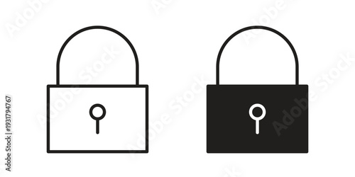 Password icon set. Linear style. Vector icons