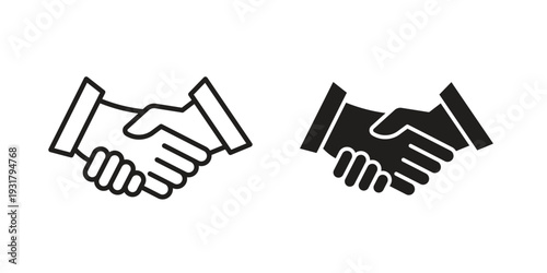 Partnership icon set. Linear style. Vector icons