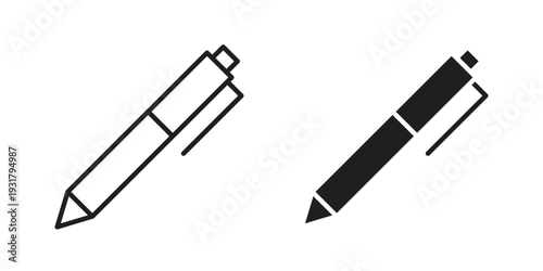 Pen icon set. Linear style. Vector icons