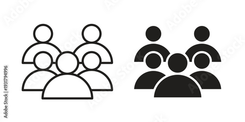 People group icon set. Linear style. Vector icons
