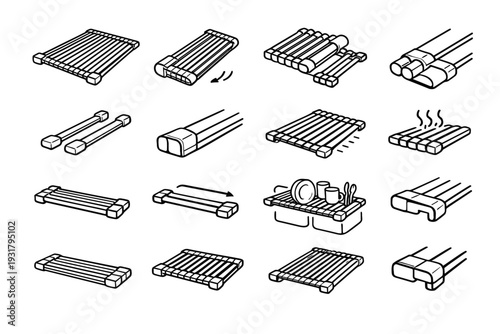 Sink rubberized drainage drainer open icon silhouette segmented style utility vector foldable