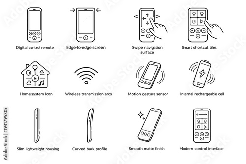 Control icon remote modern smooth icons vector arcs sensor surface navigation smart