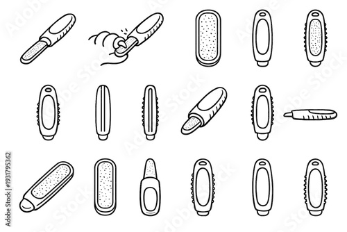 Icon ridges tip body manicure pet vector file compact tool nail finish