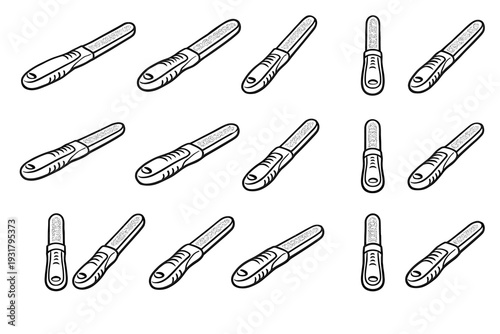 Tip strip pet file protective steady care grooming handle nail vector icon