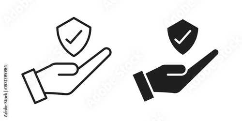 Policyholder icon set. Linear style. Vector icons