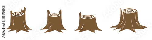 Tree Stumps Cut Logs Wooden Stumps Illustration.
