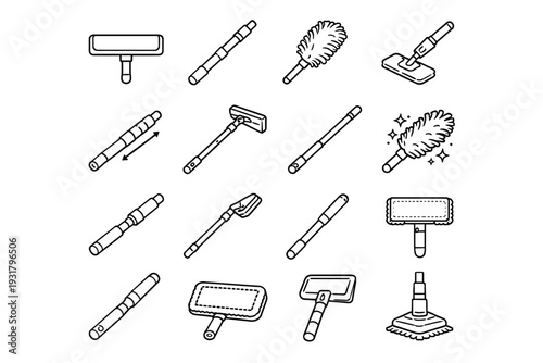 Dust lightweight icon remover reach pet vertical head hair surface adjustable vector