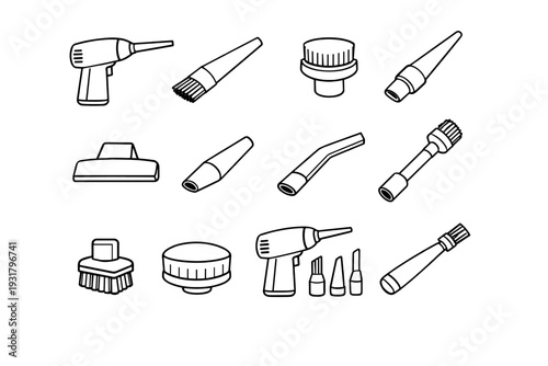 Detachable gentle tool dusting head clean nozzle duster brush air cordless icon