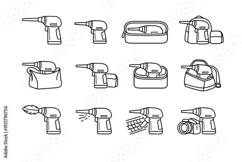Proportions duster icon compact vector cordless body air size profile shortened balanced